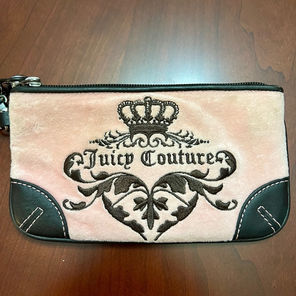 Juicy Couture Vintage Pink and Brown Wristlet